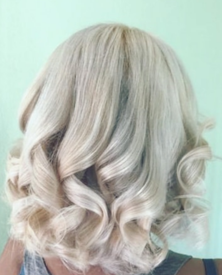 Platinum blonde curls